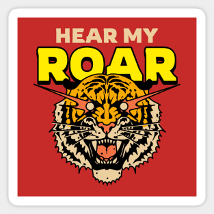 Tiger Roar Laser Eyes Hear My Roar Savage Sticker